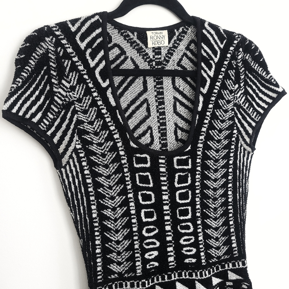 Torn By Ronny Kobo Vivienne Y2K Jacquard Knit Mini Dress - Picture 3 of 11